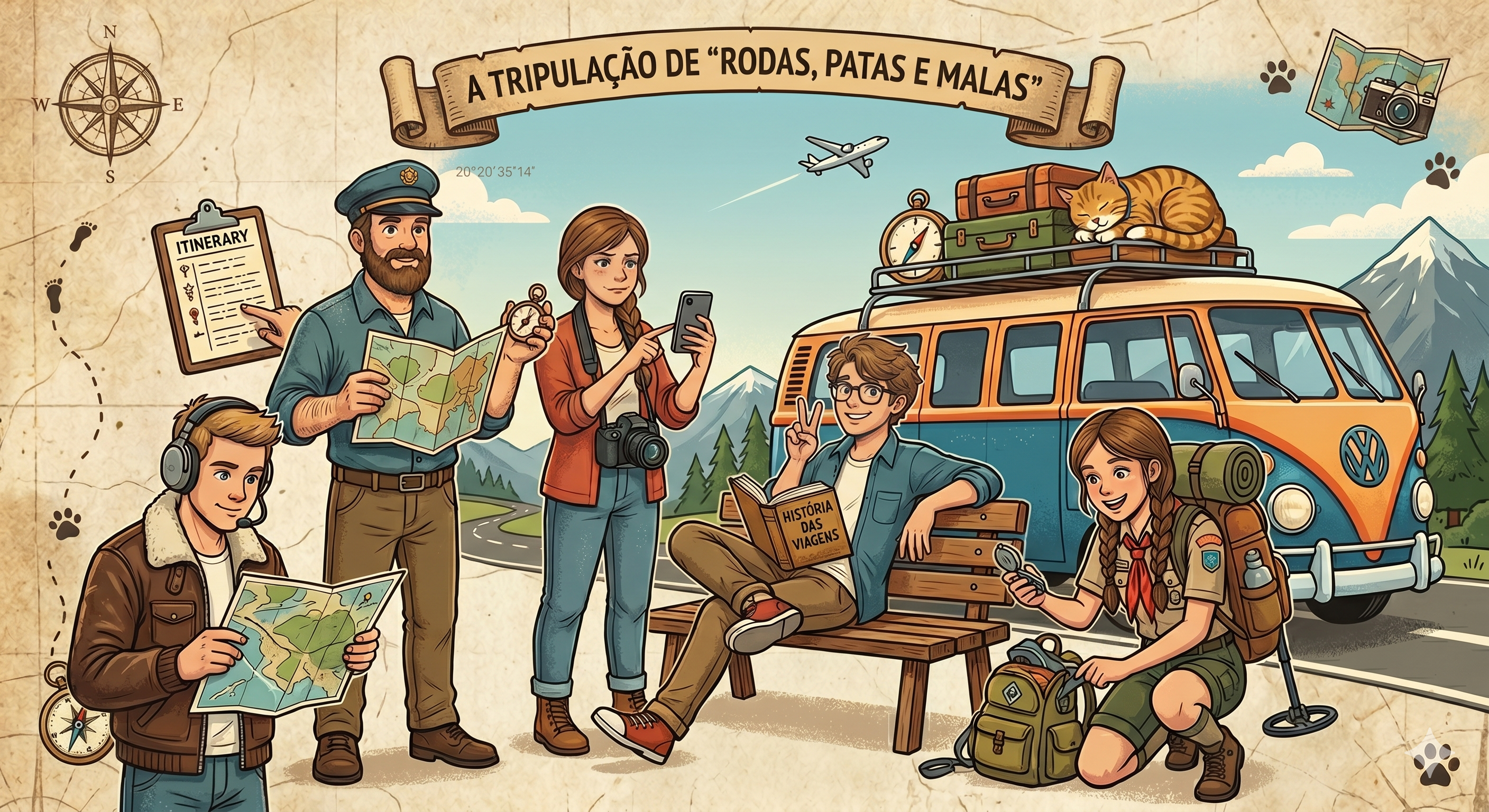 Ilustração da Família Rodas, Patas e Malas